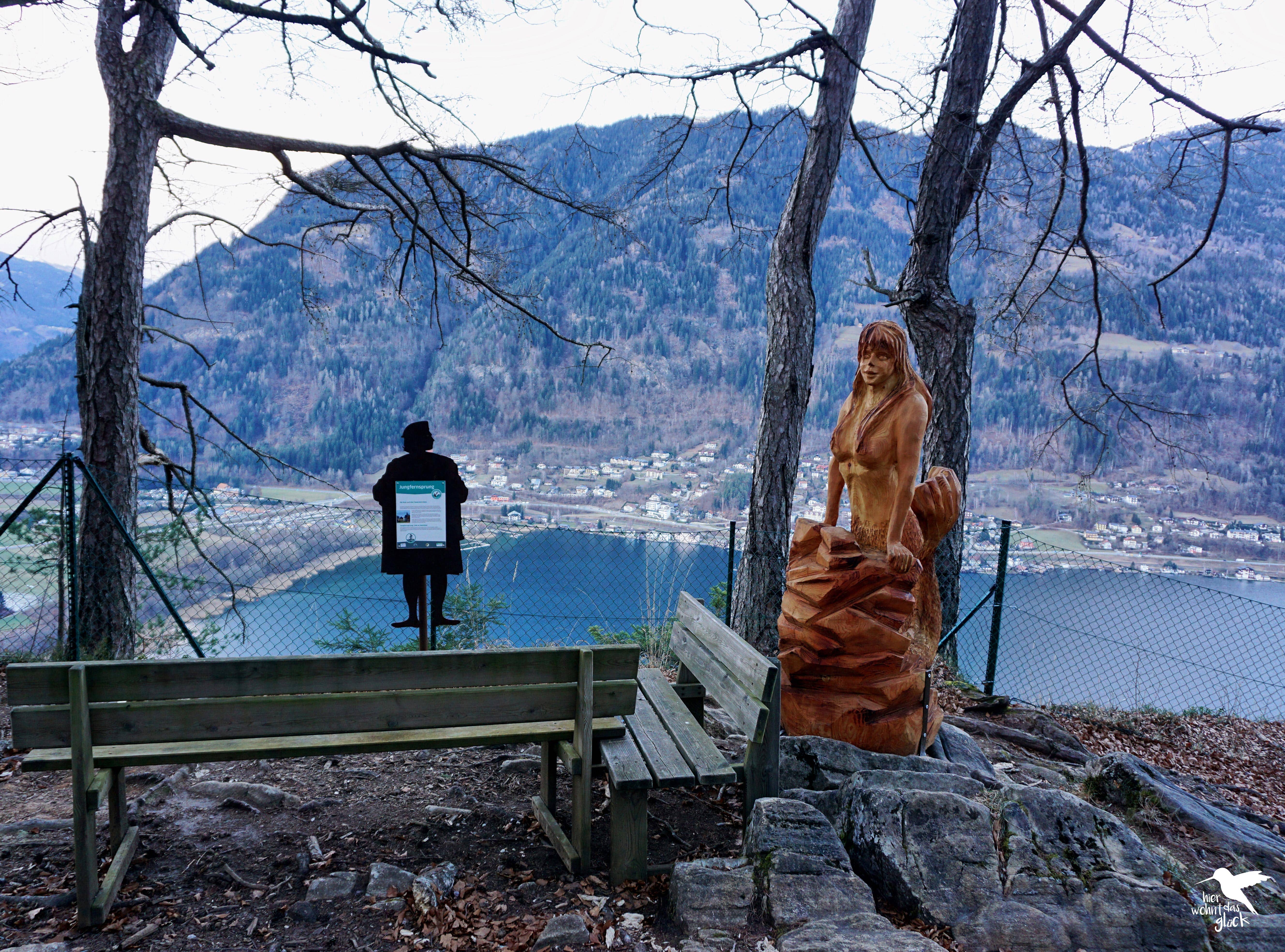 Der Jungfernsprung mit Aussicht auf den Ossiacher See