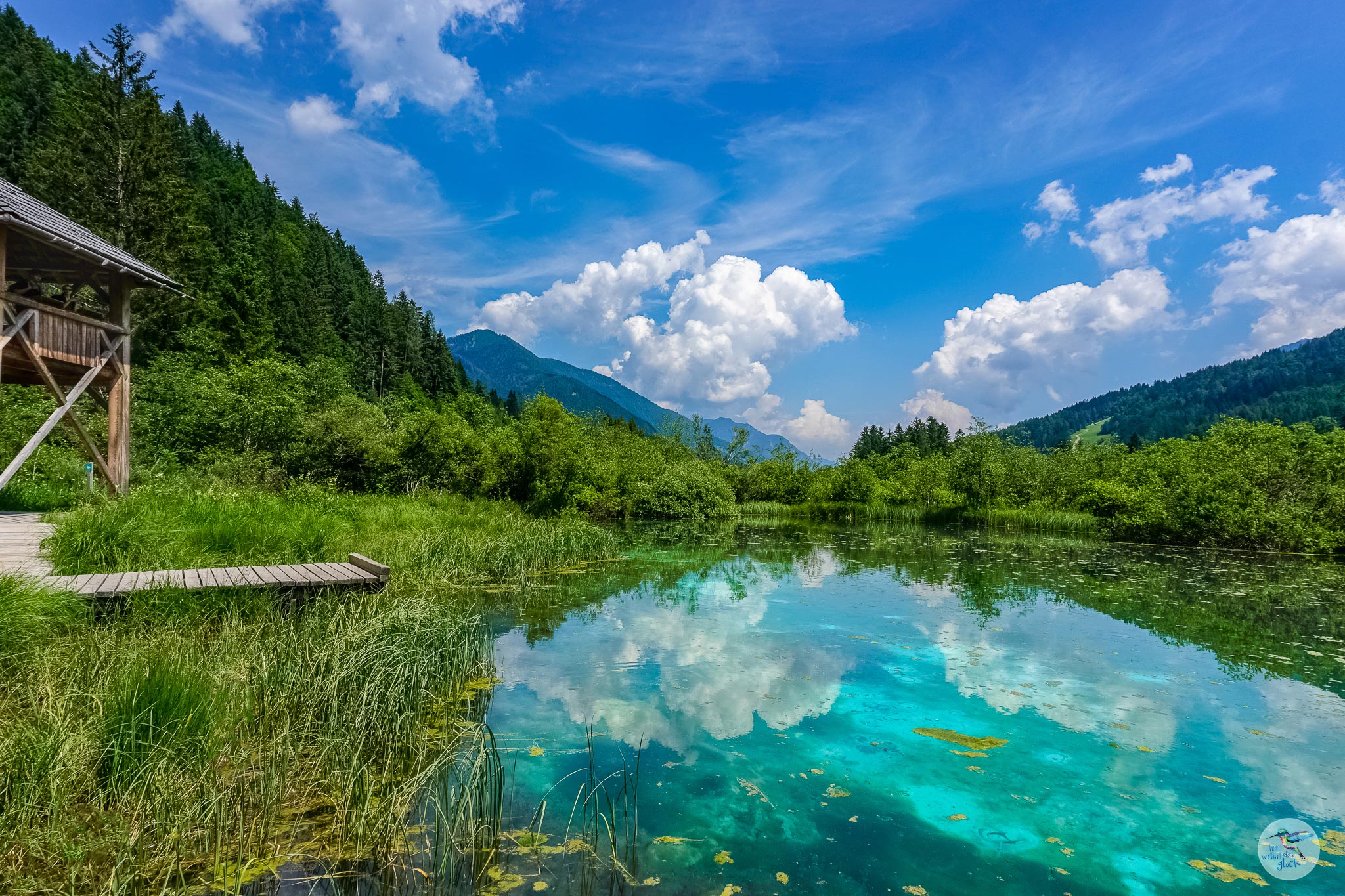 Herrliche Spiegelungen am See nahe Podkoren