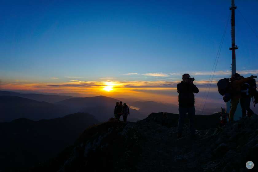 Sonnenaufgang am Dobratsch 2166m in Kärnten in der Nähe von Villach